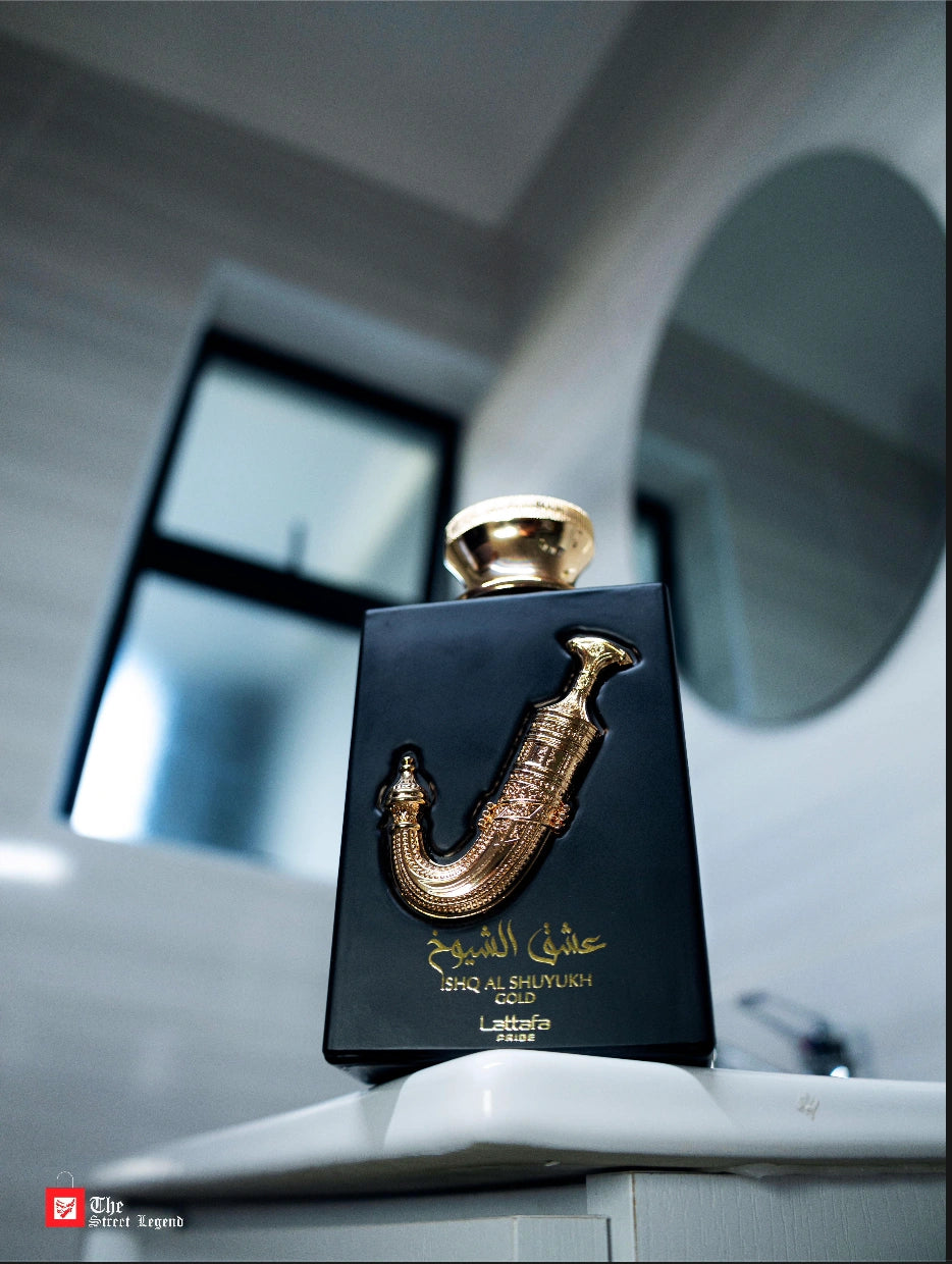 Ishq Al Shuyukh Gold from the premium Lattafa Pride line