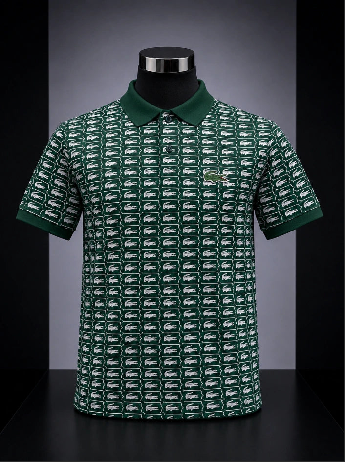 Lacoste Classic Fit Monogram Jacquard Polo Shirt