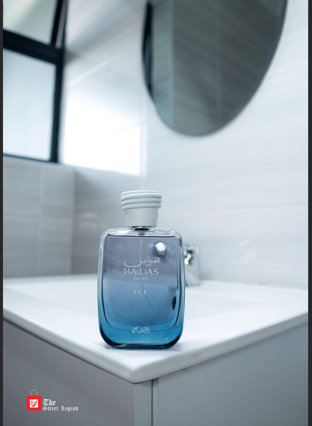 Hawas Ice For Him Eau de Parfum (100ml) by the Dubai-based luxury house Rasasi.