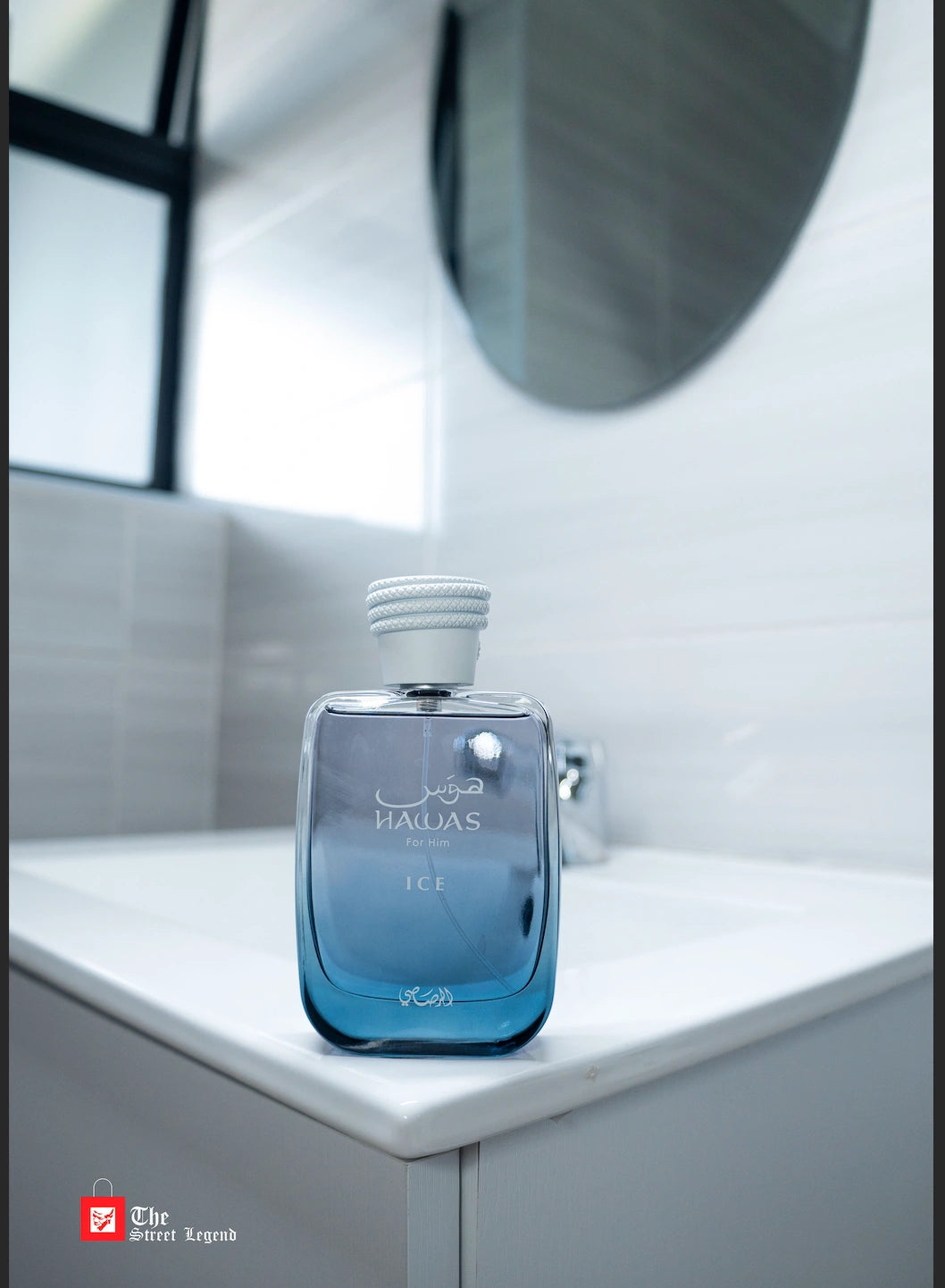 Hawas Ice For Him Eau de Parfum (100ml) by the Dubai-based luxury house Rasasi.