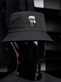 Karl Lagerfeld K/Ikonik Bucket Hat (in the black colorway).