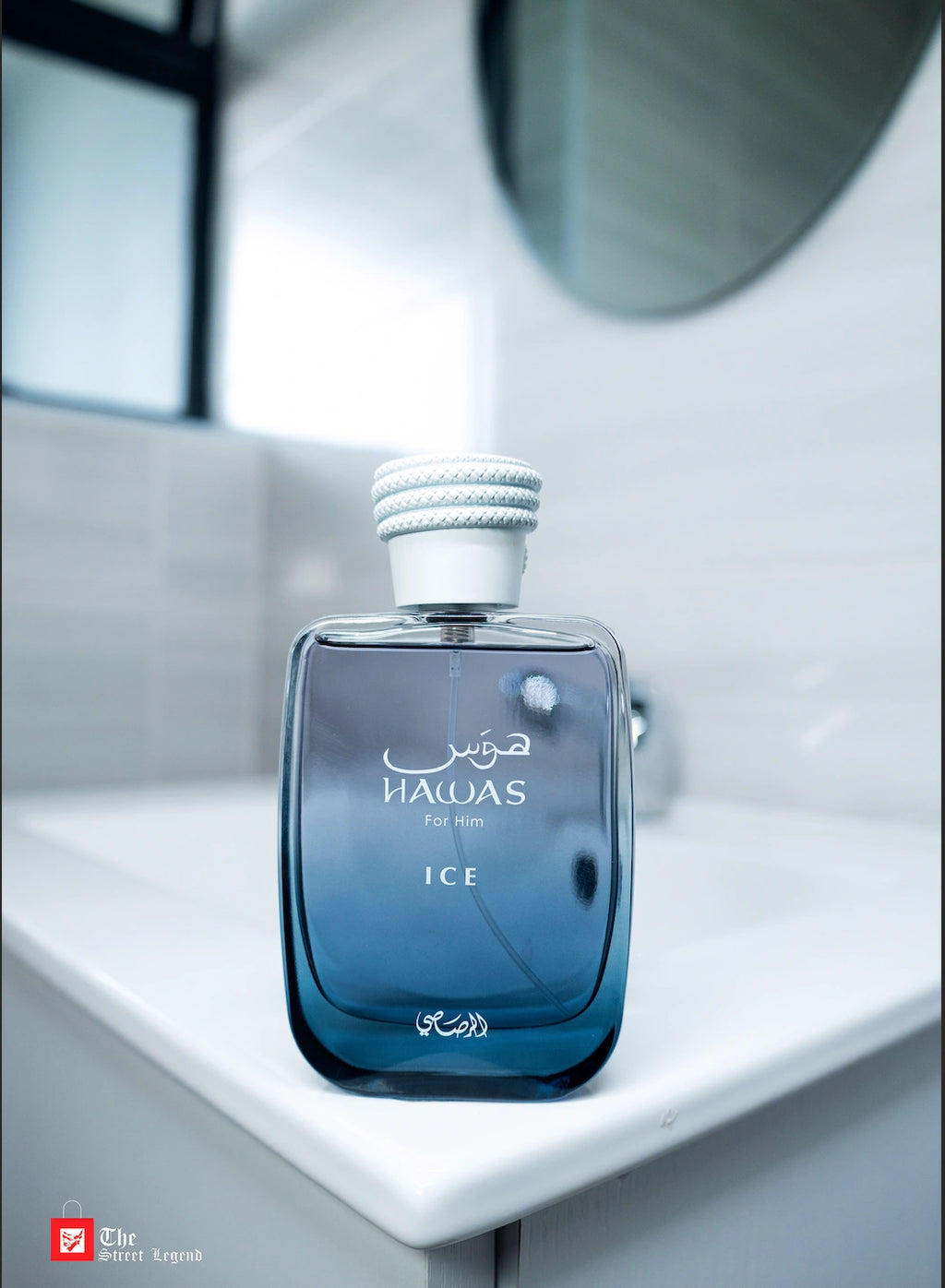 Hawas Ice For Him Eau de Parfum (100ml) by the Dubai-based luxury house Rasasi.